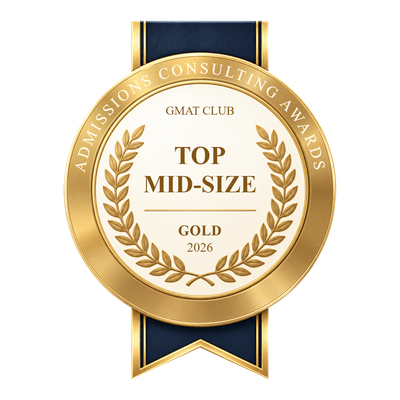 Menlo Coaching — Gold Award, Top Mid-Size Firm, GMAT Club Admissions Consulting Awards 2026