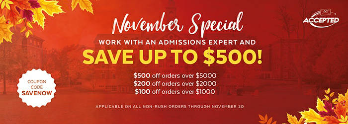 Get accepted and save!