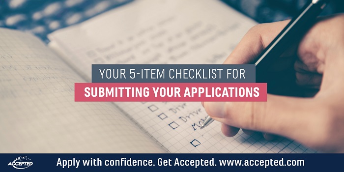 Your 5-Item Checklist for Submitting Your Applications
