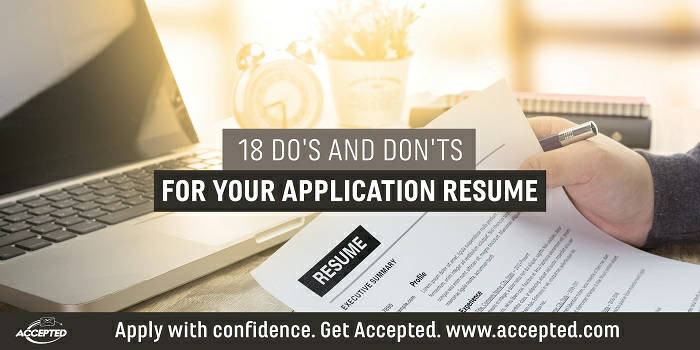18 Dos and Donts For Your Application Resume