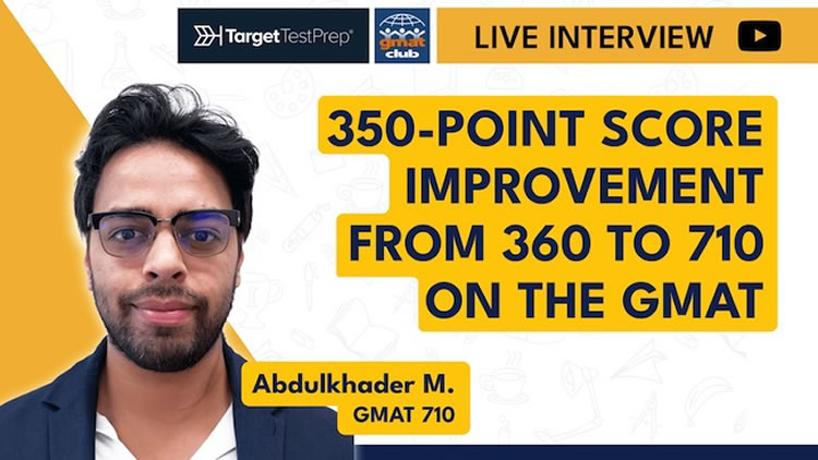 Abdulkhader's GMAT 350 score improvement