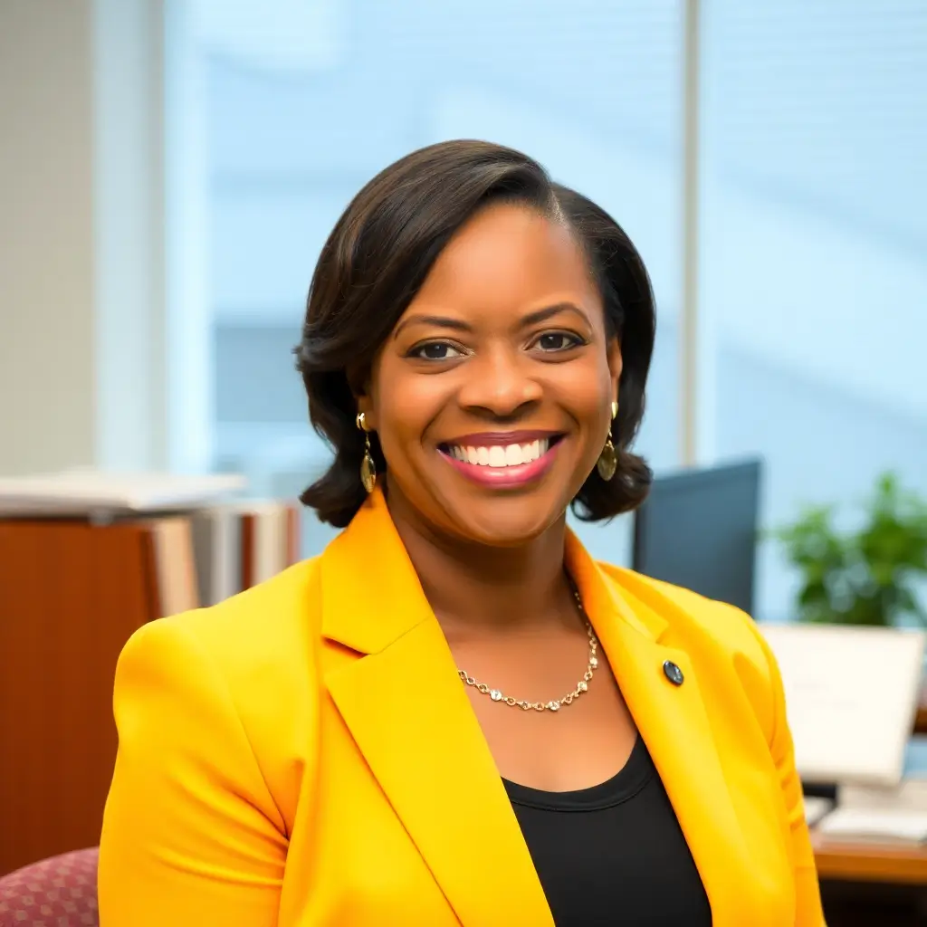 Dr. Shel Watts, professional portrait, Harvard graduate, confident smile, office background, professional photography