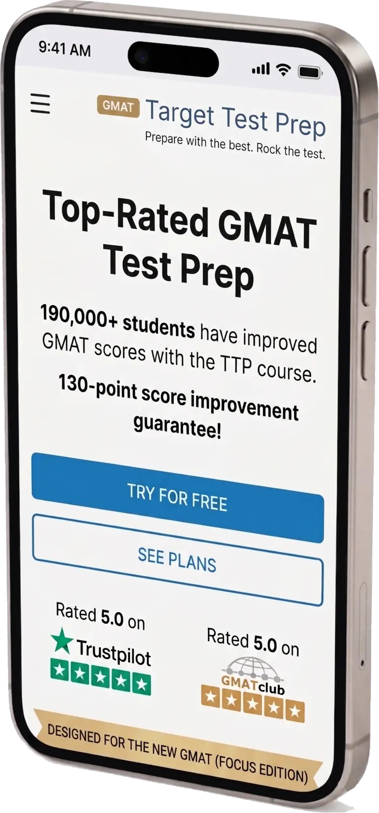 Target Test Prep GMAT mobile app preview