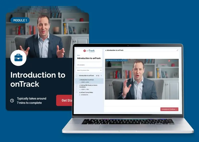 onTrack by mbaMission digital MBA admissions platform