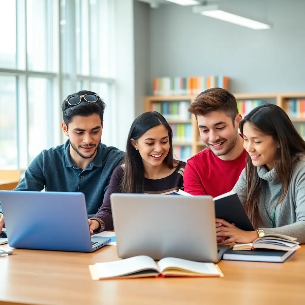 TOEFL prep students studying