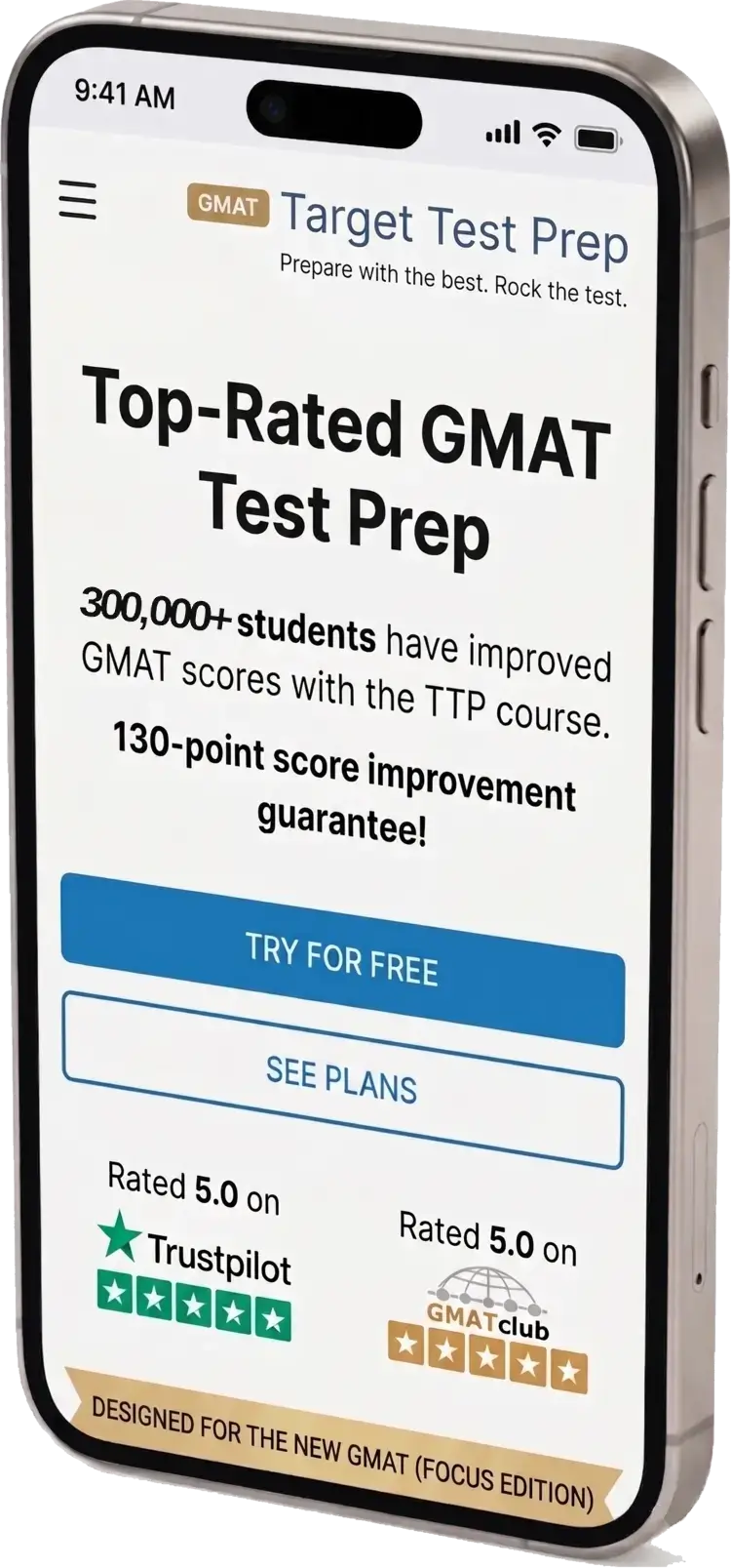 Target Test Prep GMAT mobile app preview