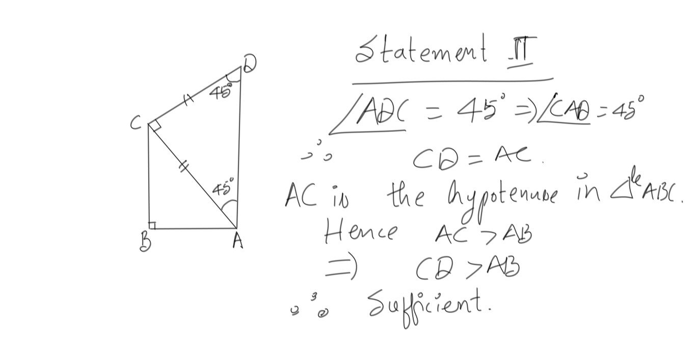 Triangle ABC is right angled at B, while triangle ACD is right angled - 2.jpg