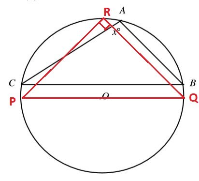 #GREpracticequestion  In the figure, ∆ABC is inscribed in the circle.jpg