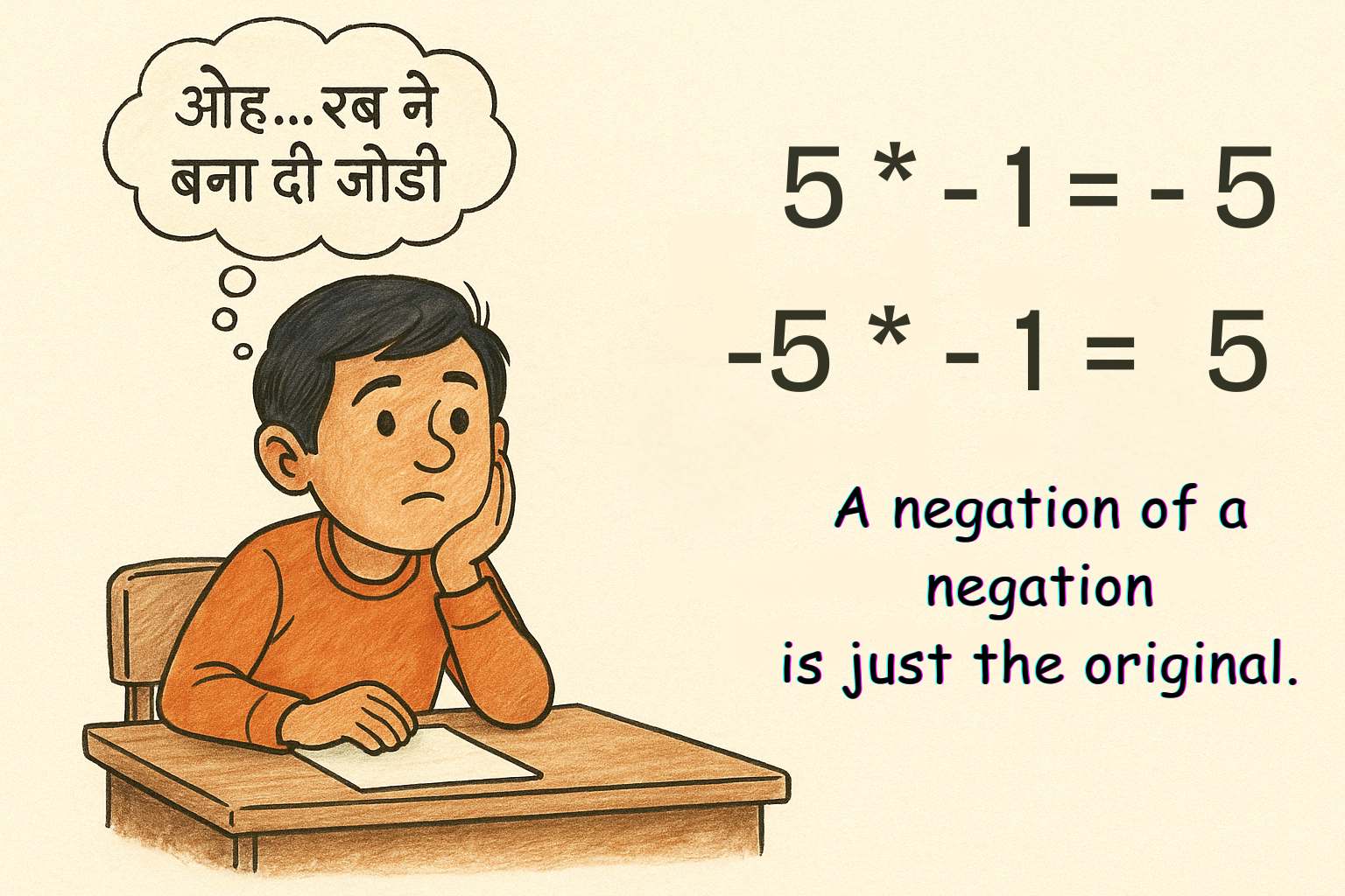 5-1=-5 Ox-1= O A negation of a negation is just the original..png